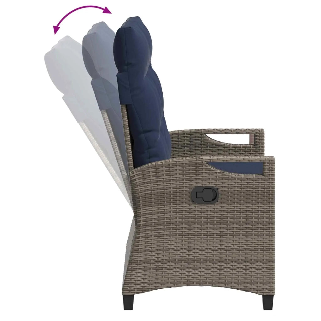 Panchina da giardino con cuscino 105 x 60 x 112 cm acciaio 42026857