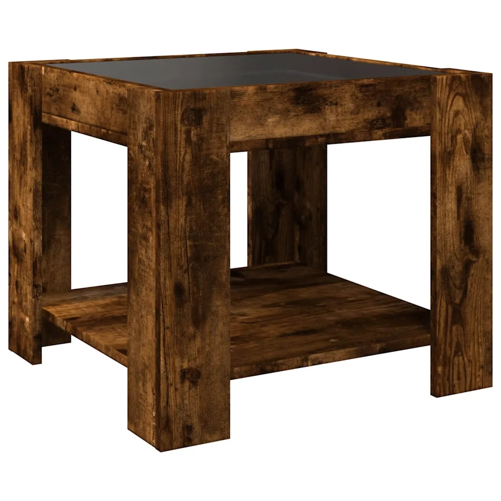 vidaXL Tavolino Salotto con LED Rovere Fumo 53x53x45 cm Multistrato