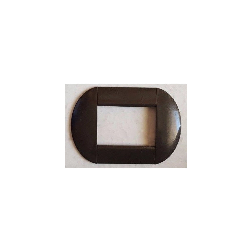 Trade Shop - Placca Placche Placchette Compatibili Living International Light Bombate Bticino - Nero -4 Fori     -