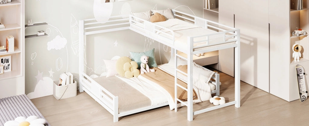 Letto a castello L - Xylo - 90x200 su 140x200 - Bianco
