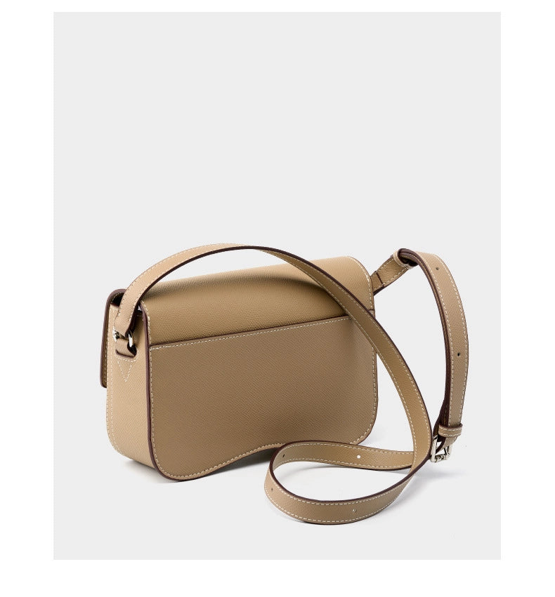 Borsa a tracolla Della da donna in vera pelle, colore grigio.