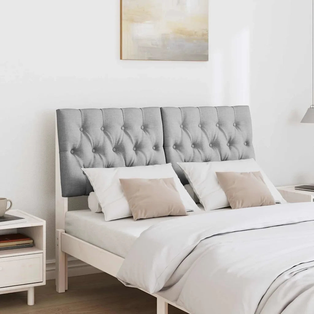 Testiera imbottita Grigio chiaro 120 cm Pino massello 879353