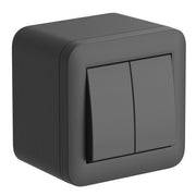 CONTENITORE 'FIXA' doppio deviatore 10A - col.nero - ELECTRALINE