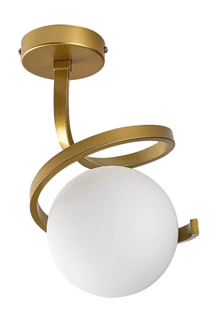 Plafoniera moderna Sarabi oro vetro bianco 1xE27 Rabalux