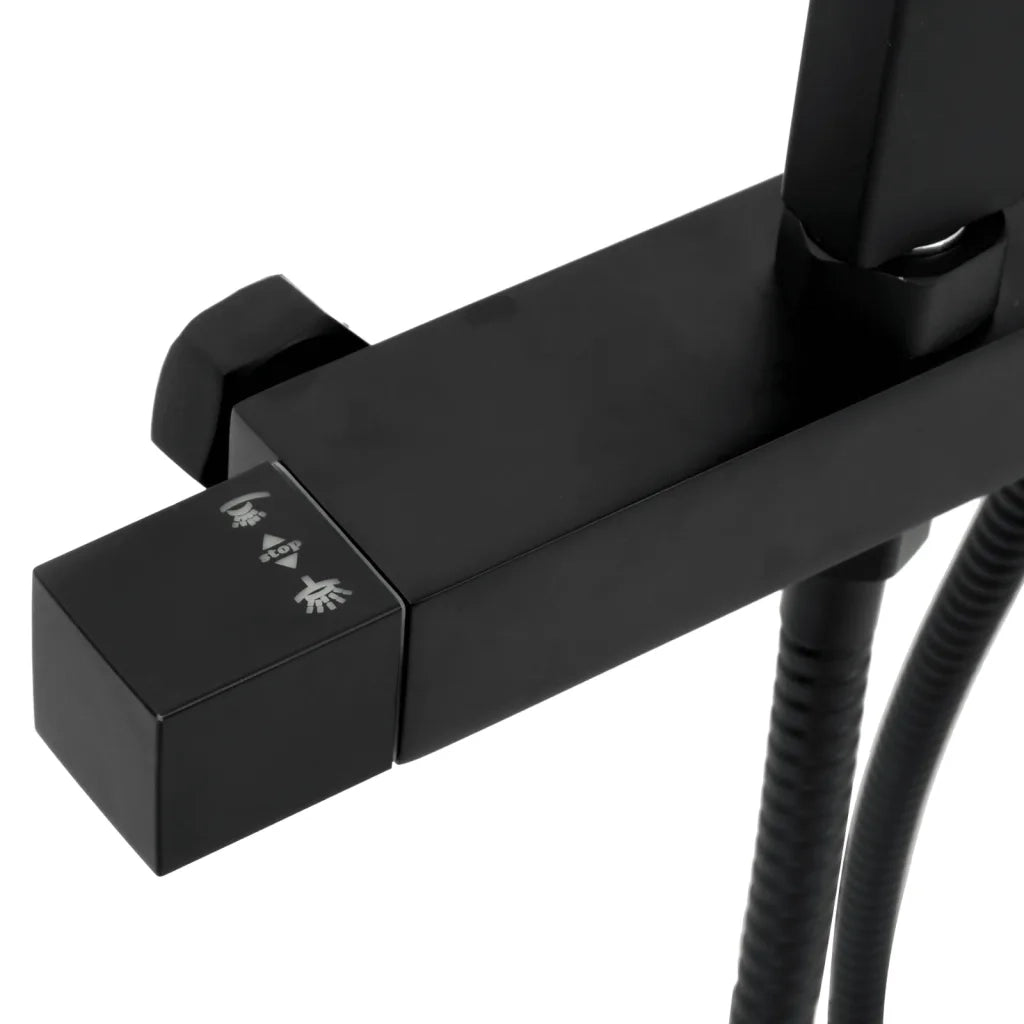 Set Soffione Doccia Duale con Miscelatore e Tubo Ottone Nero CFW8660184