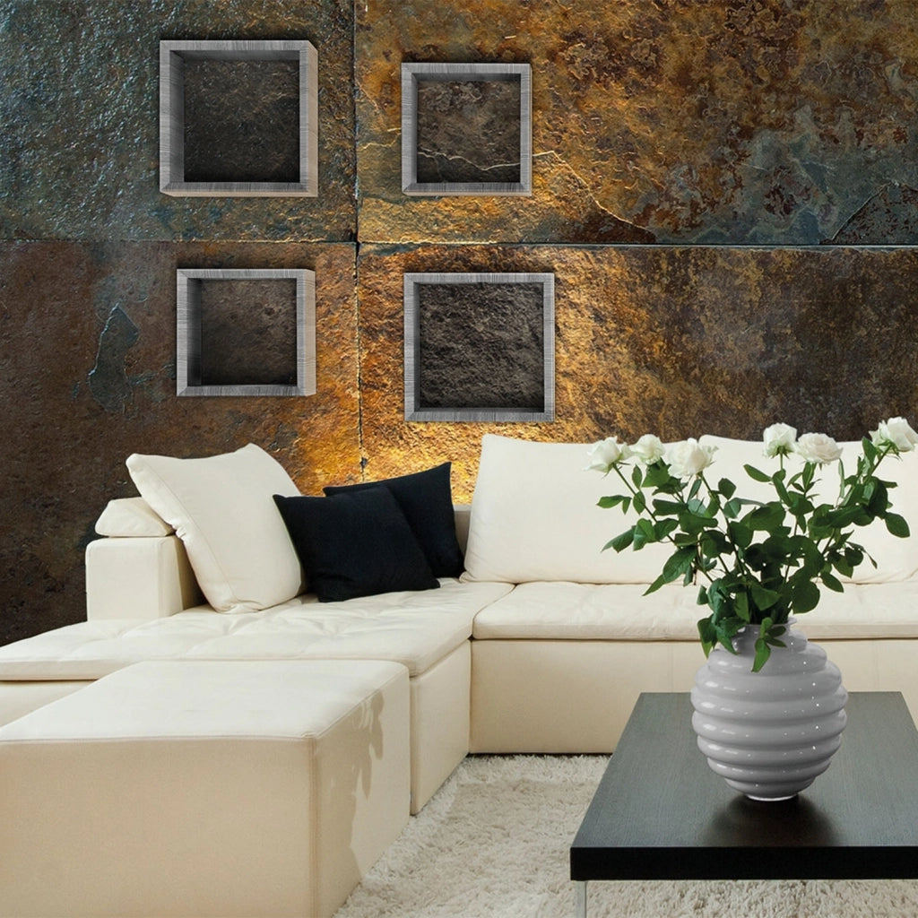 Mensole a cubo da parete Set di 2 pz componibile colore Bianco mod. Ginevra