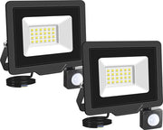 Due pezzi di sensore di movimento PIR per illuminazione esterna - 20W 2000 Lumen lampada a LED acqua resistente per esterni