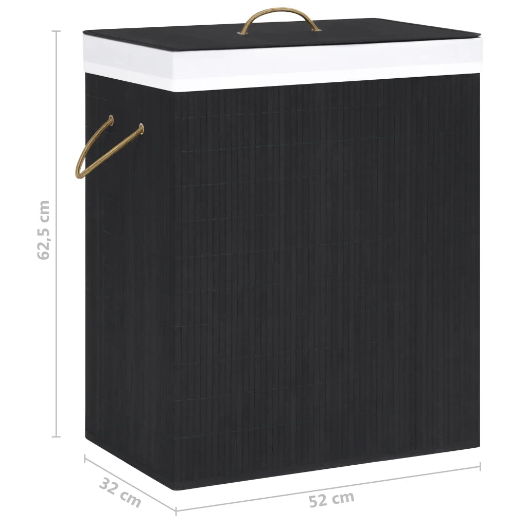 Cesto Portabiancheria in BambÃ¹ Nero 100 L cod mxl 51316