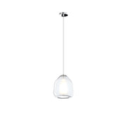 Sospensione Contemporanea Double Skin Beta Metallo Cromo Vetro Trasp. 1 Luce E27