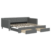 Divano letto | Sof¨¤ letto | Letto singolo Estraibile Cassetti Grigio Scuro 90x190cm Tessuto