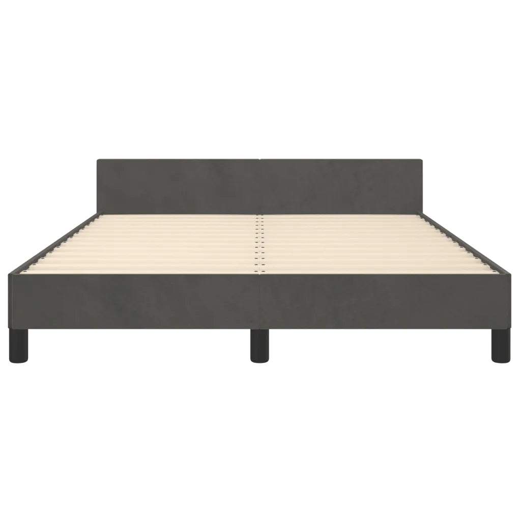 Giroletto senza Materasso Grigio Scuro 140x190 cm Velluto 3125996
