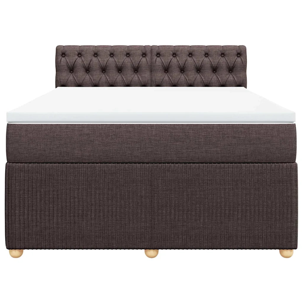 Giroletto a Molle con Materasso Marrone Scuro 140x190cm Tessuto 3287461
