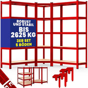 ® Scaffale Angolare Metallo 2625kg 15 Ripiani MDF Scaffalatura Metallica Scaffale Alta Portata Angolo Scaffali