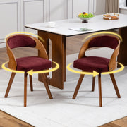 Sedia da Pranzo Girevole in Legno con Schienale Curvo e Cuscino in Tessuto ¨C Xylo ¨C Naturale