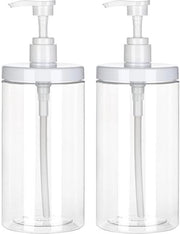Dispensatore di pompaggio per sapone, 2-pack da 1000 ml (33,8 oz) per sapone trasparente e disinfettante, con apertura ampia, adatto per shampo e bagnoschiuma in bagno.
