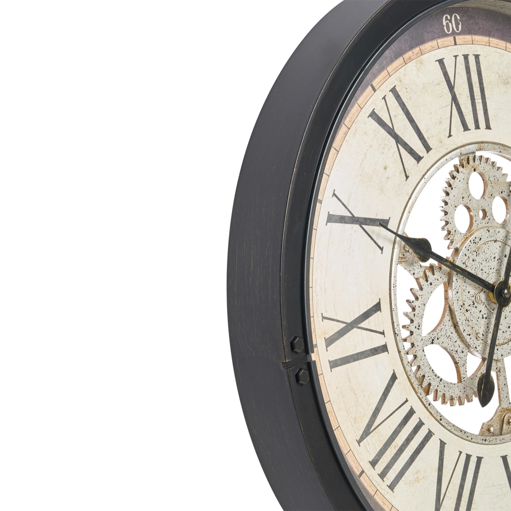 Orologio da parete con cornice sintetica nera 50 cm Finitura verniciata Forma rotonda Design classico Accessori per la casa