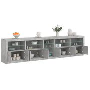 Credenza con Luci LED Grigio Cemento 283x37x67 cm 3209026