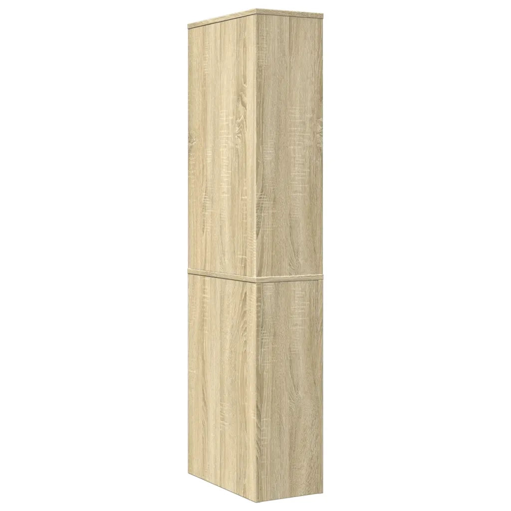 vidaXL Armadietto da Bagno Stretto con Ruote Rovere Sonoma Truciolato