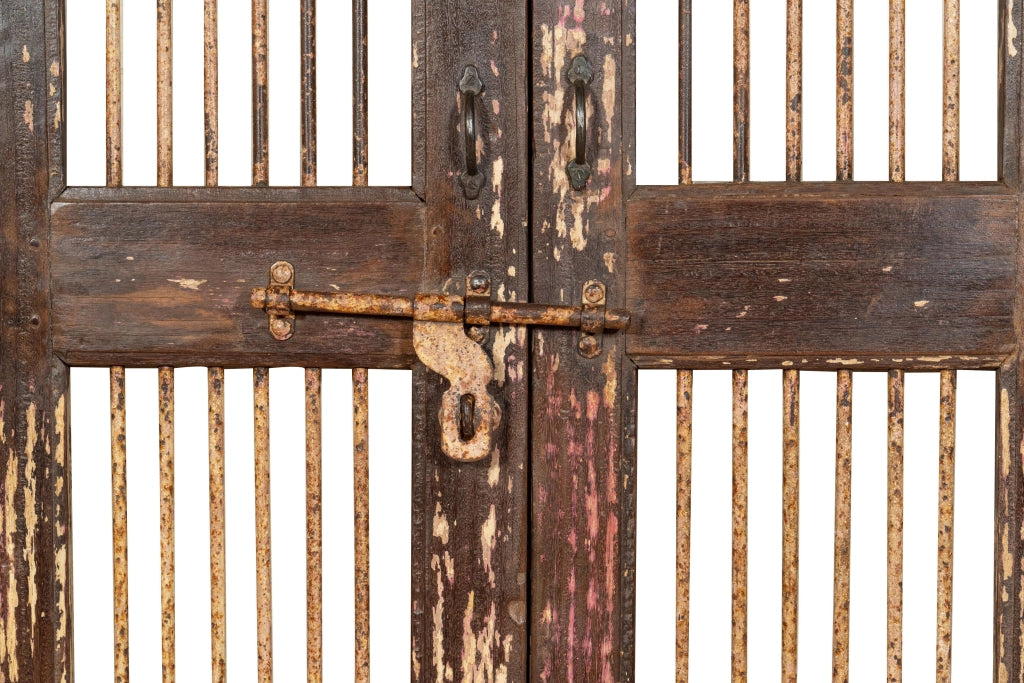 Biscottini Porta portone in legno massello e ferro da interno o da esterno vecchia e antica medievale