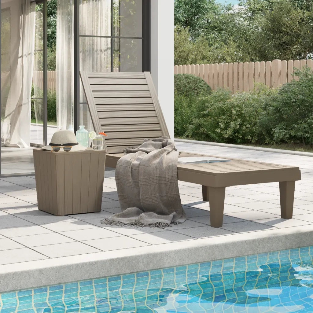 Lettino Prendisole | Sdraio da giardino | Lettino da sole Marrone 155x58x83 cm in Polipropilene