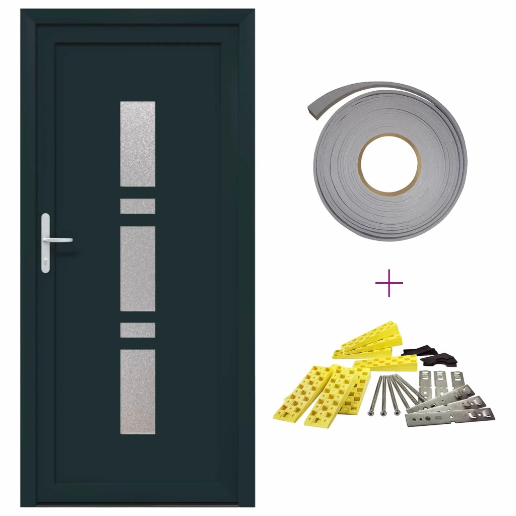 Porta Frontale Antracite 108 x 208 cm PVC 3445738