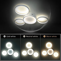 ZMH Lampada da soffitto LED 4 fiamme ad anello telecomando per camera letto