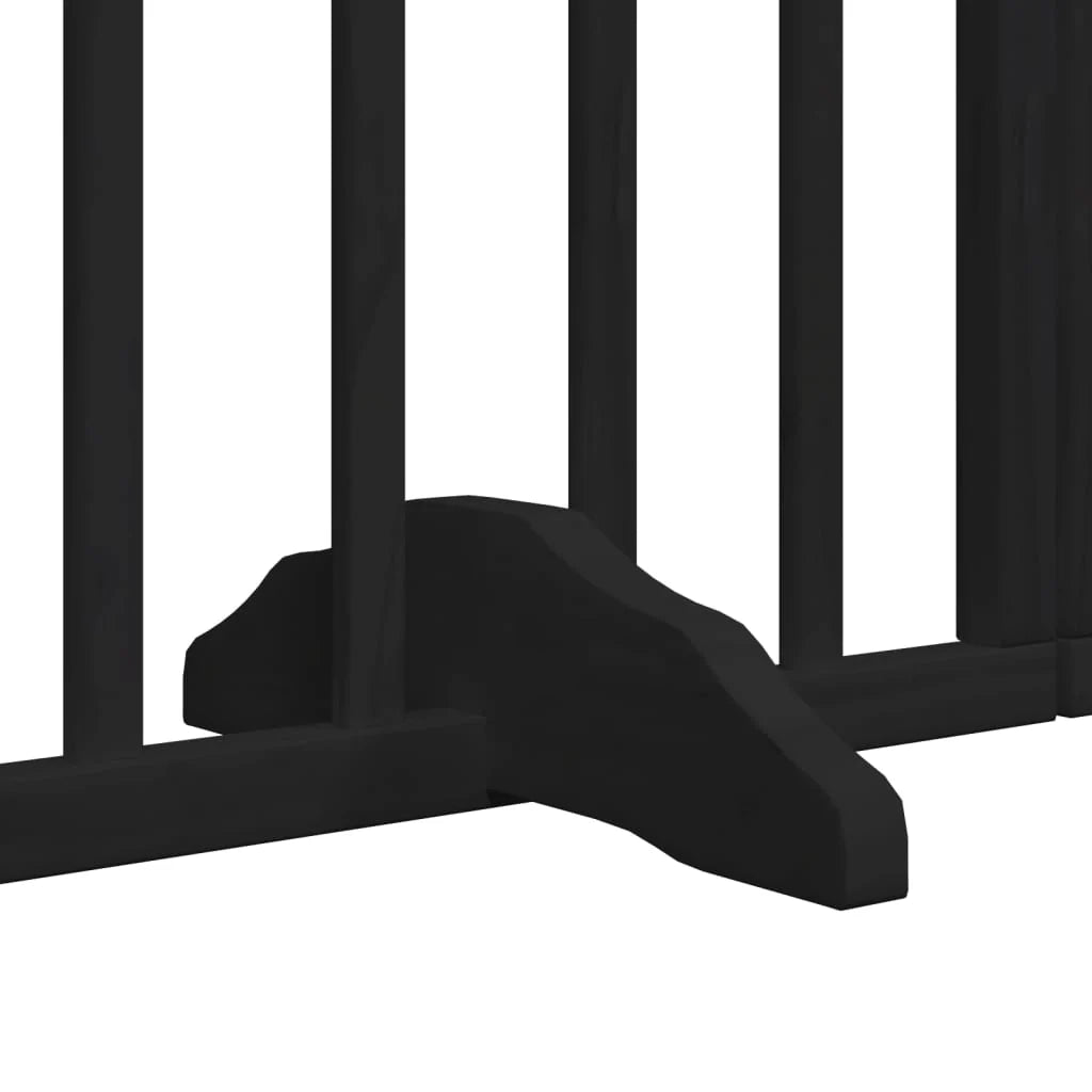 Cancelletto di sicurezza per animali domestici porta pieghevole 15 pannelli legno di pioppo nero 02_0023220