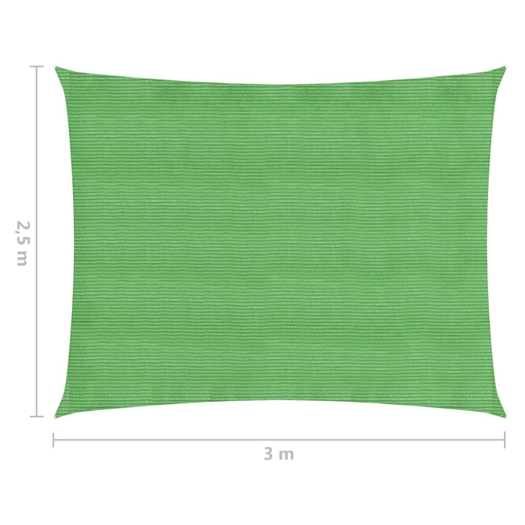 Vela ombreggiante 160 g/m² verde chiaro 2,5 x 3 m HDPE 02_0009361
