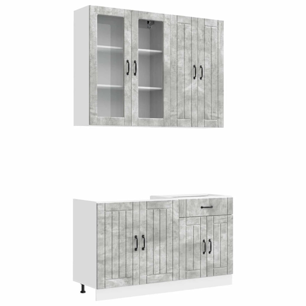 Unità Cucina LUCCA 4 pcs Grigio Cemento Legno ingegnerizzato 3438328