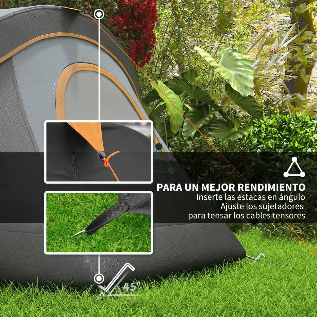 Tenda da campeggio 5-6 persone ¨C zephmum ¨C 455x220x180 cm grigio