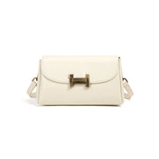 Borsa a tracolla da donna in vera pelle, colore bianco.