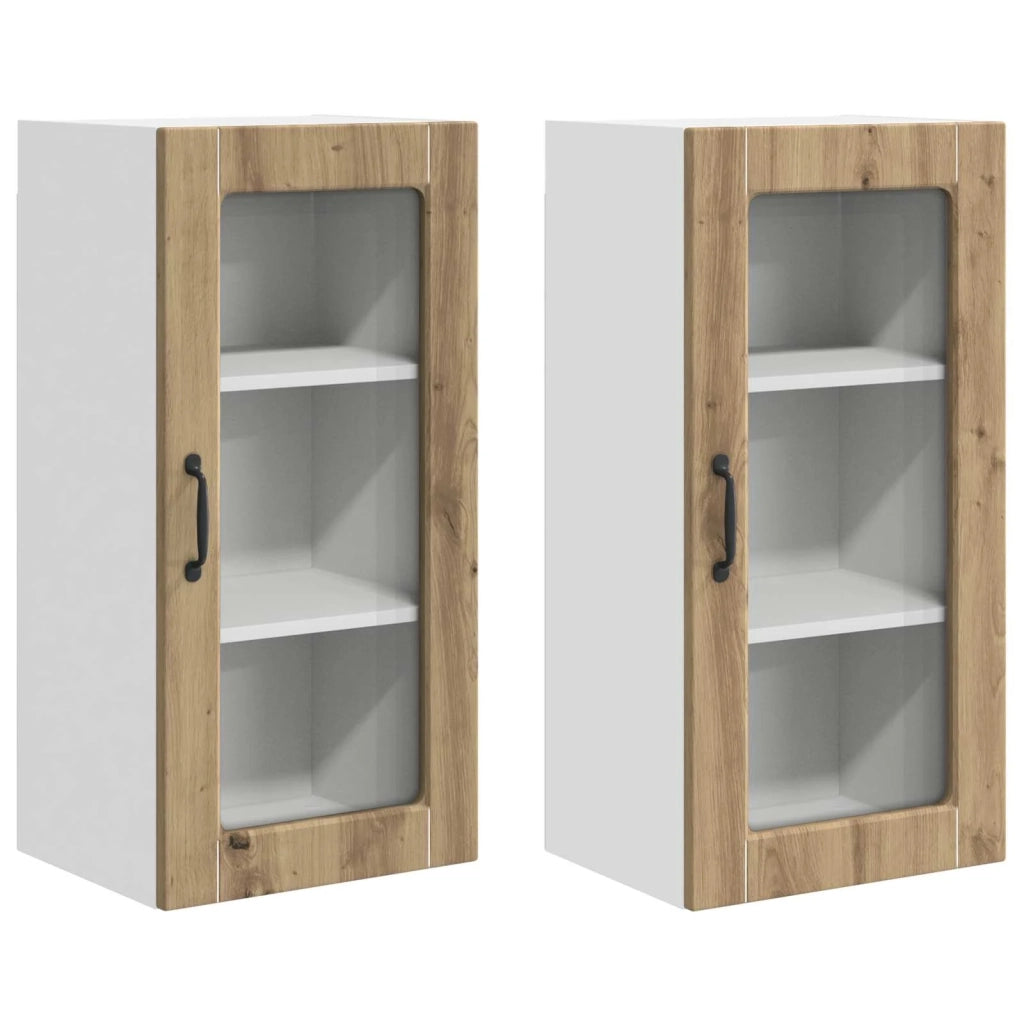 Mobile in vetro da parete LUCCA 2 pcs Rovere Artigianale