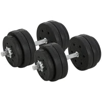 Set Manubri Palestra 30kg (8x2.5 kg, 4x1.5 kg), Pesi Palestra con 12 Dischi e 2 Manubri da 2 kg per Allenamento a Casa, Nero
