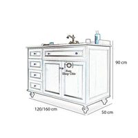 Mobile da bagno con specchiera e top in marmo - 120 cm