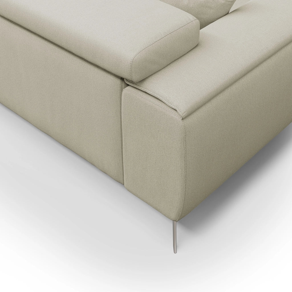 Fusion Divano con sedute allungabili in tessuto smacchiabile T05 215 cm panna