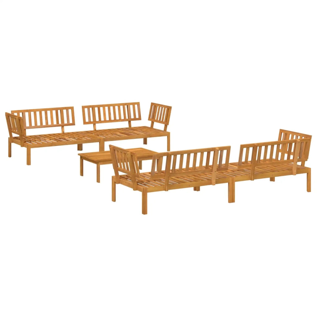 Set di divani con cuscino 5 pcs Beige Legno di Acacia Massello 3418637