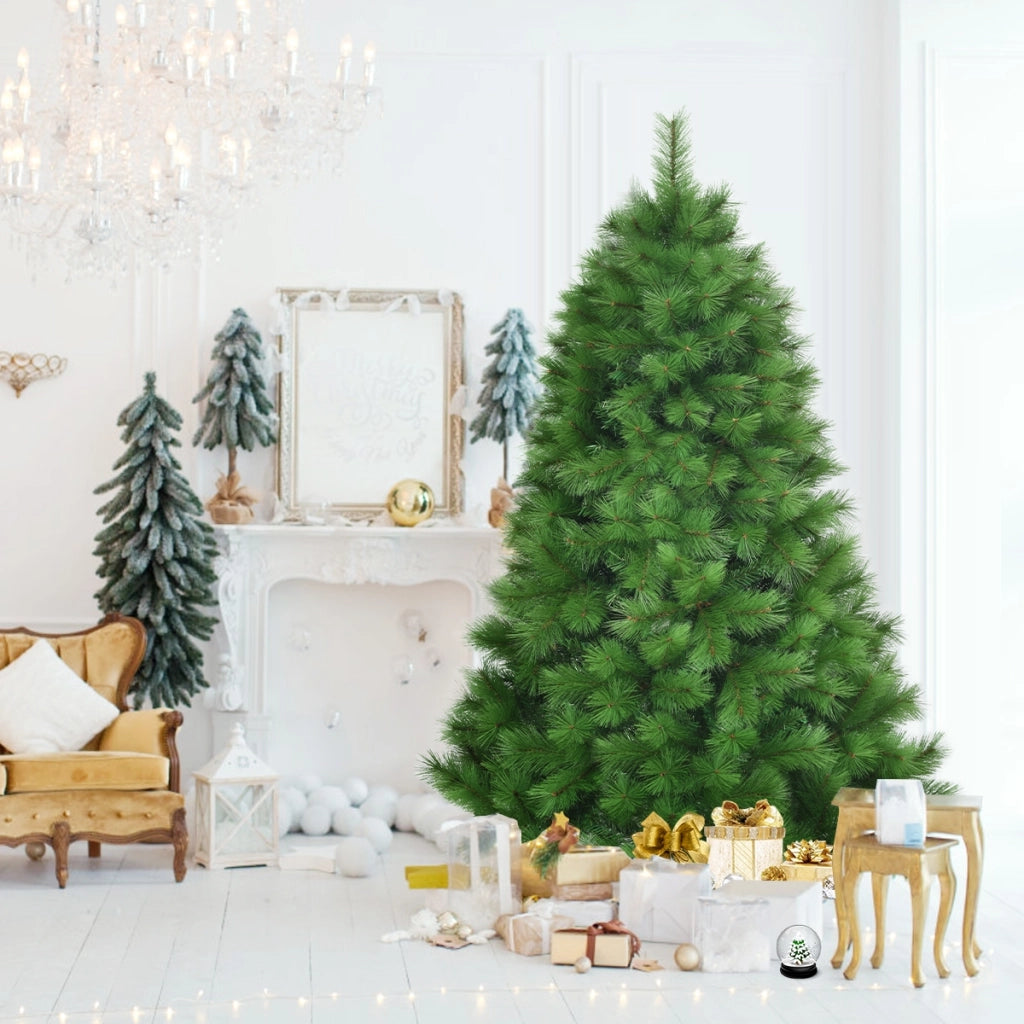 Albero di Natale non illuminato 180 cm, Abete artificiale con base di metallo perfetto come decorazione
