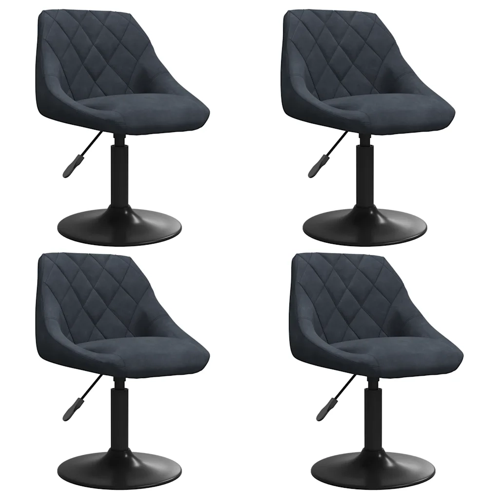 Sedie da Pranzo Girevoli 4 pz Grigio Scuro in Velluto 3088792