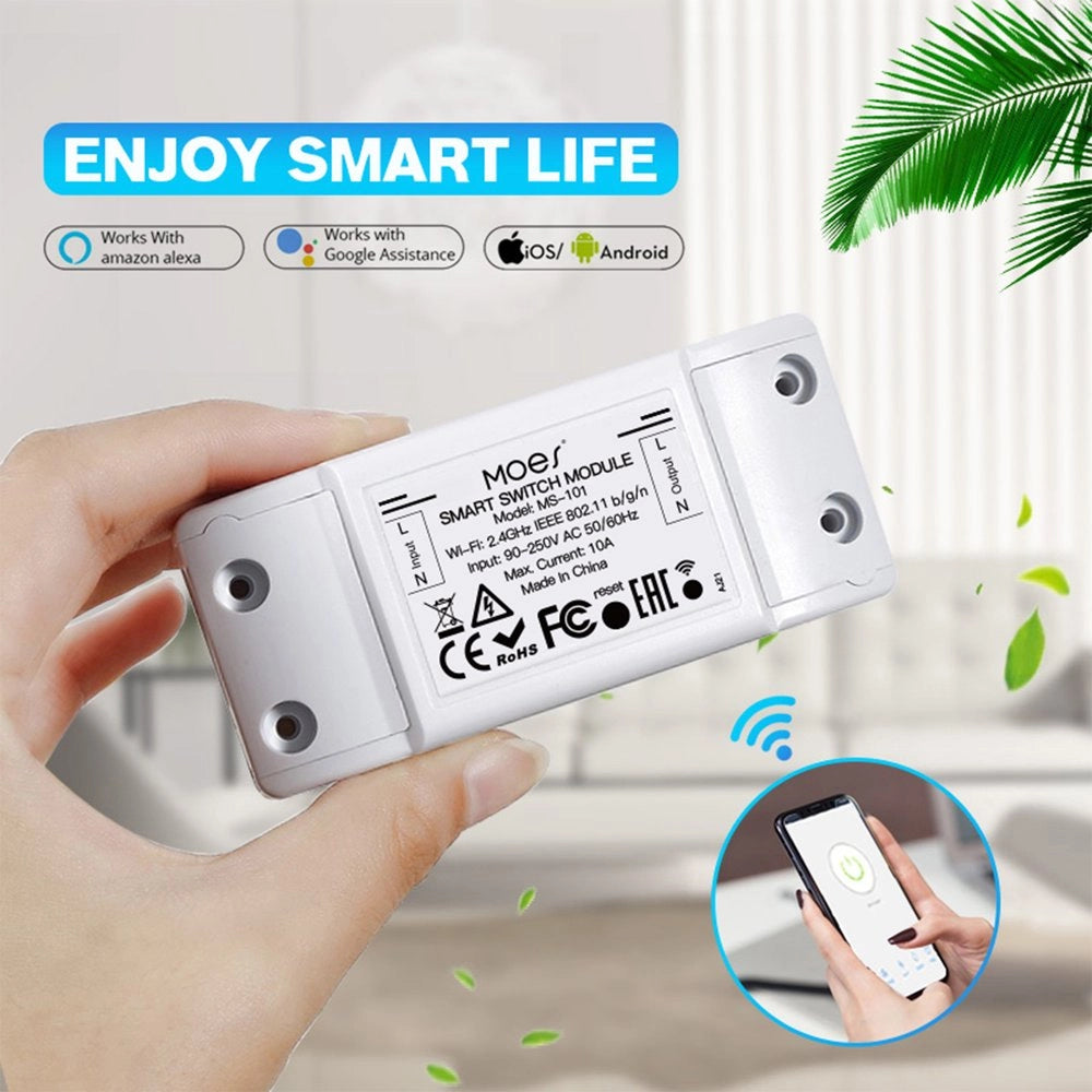 Interruttore WIFI 10A WIFI 2.4G TUYA, Smart Life 10A AC 90-250V 50/60HZ 2200W