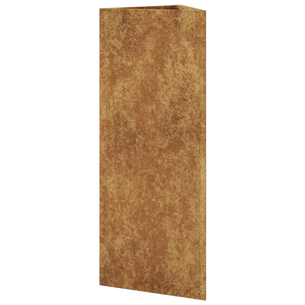 Vaso per fioriera aiuola rialzata piante fiori giardino terrazzi set da 2 triangolari 30 x 26 x 75 cm acciaio corten marrone 02_0039095