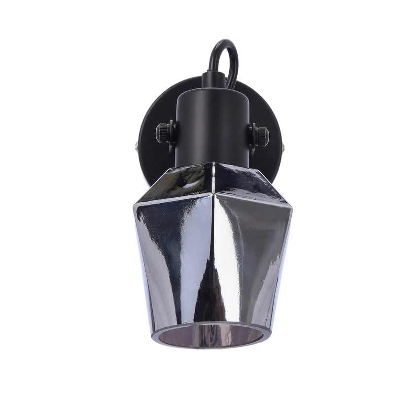 Applique da parete Candellux Randi nero vetro fumé E14 15W