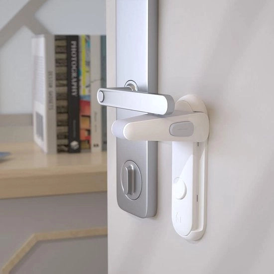 2 Pezzi di blocco porta, maniglioni per bambini e animali domestici, serrature per bambini, serrature per bambini sicure per la sicurezza dei bambini (Bianco)