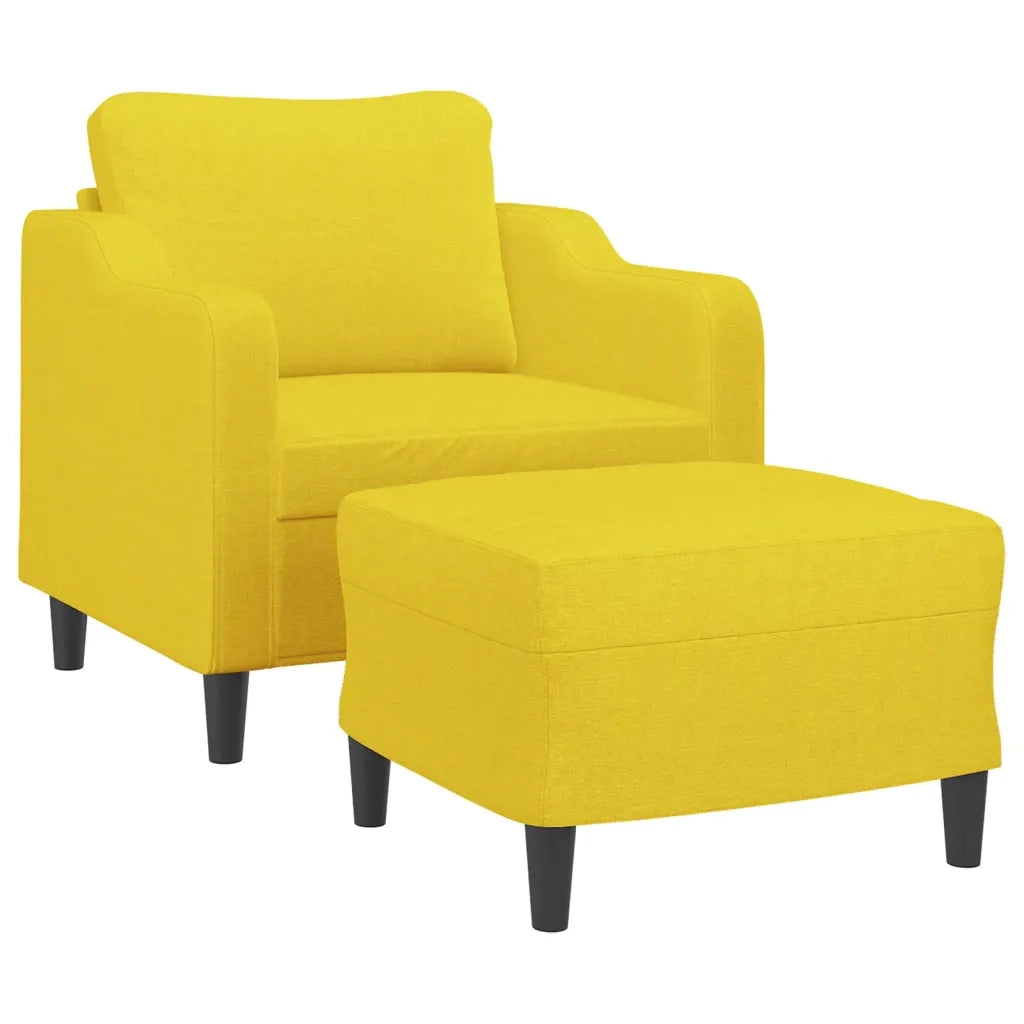 Poltrona con Poggiapiedi Giallo Chiaro 60 cm in Tessutocod mxl 96776