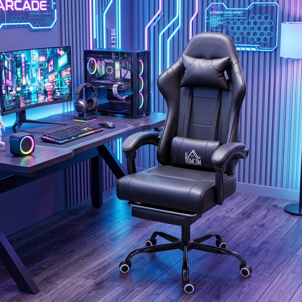 Poltrona Gaming Ergonomico ¨C Minimal ¨C Massaggiante, Reclinabile, Nero