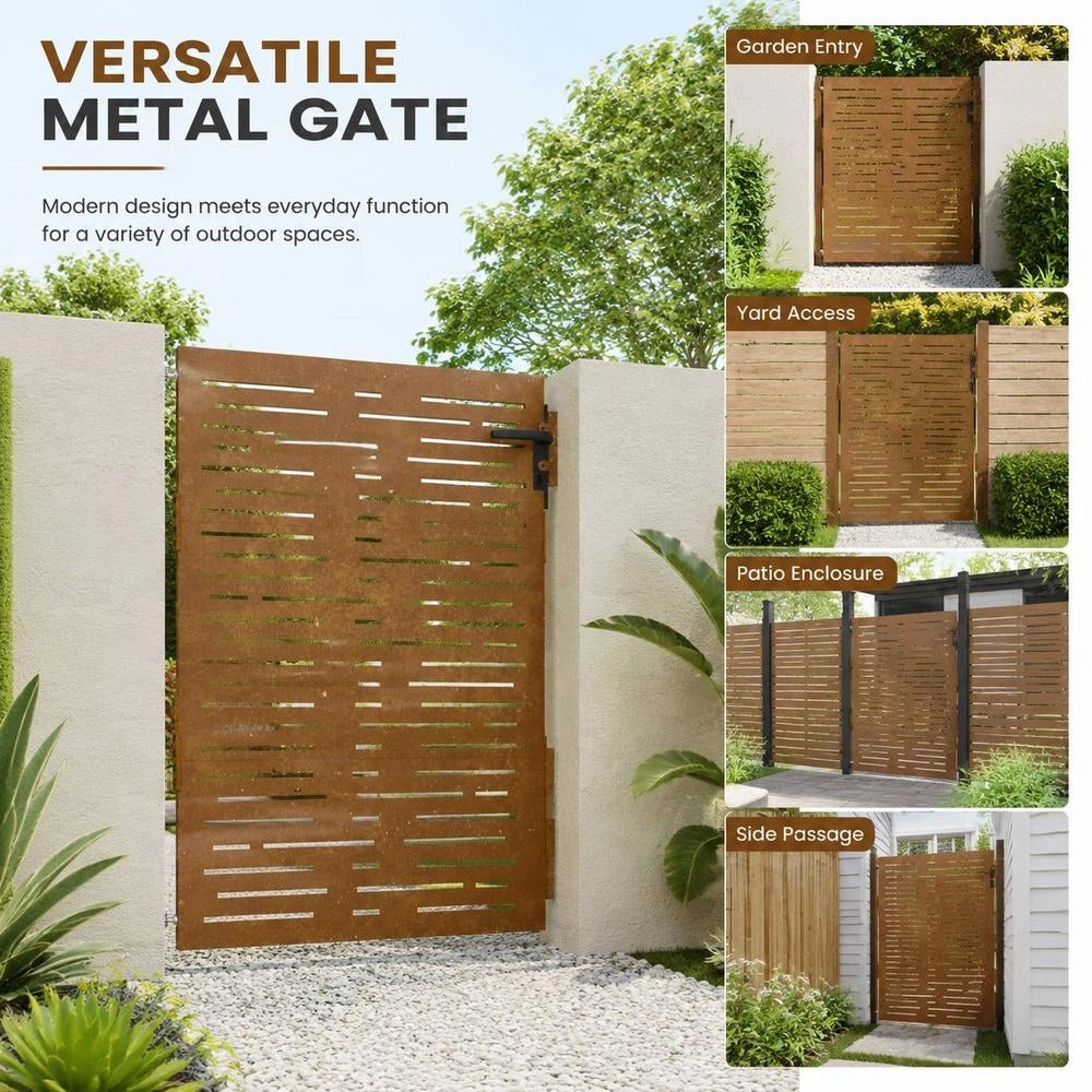 Garden Gate 85x150 Cm Corten Steel Square Design