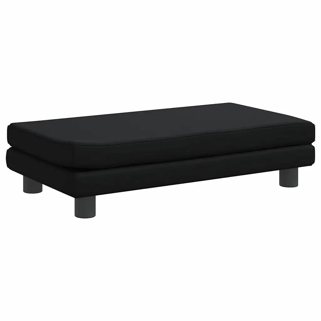 Divano per Bambini con Poggiapiedi-Sofa-Divanetto Nero 100x50x30 cm Similpelle