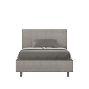 Letto una piazza e mezza contenitore imbottito 120x190 tessuto Labirinto 2 grigio Adele