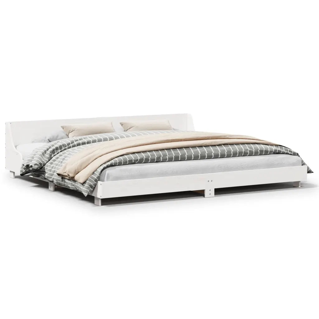 Letto senza Materasso Bianco 180x200 cm Legno Massello di Pino 850720