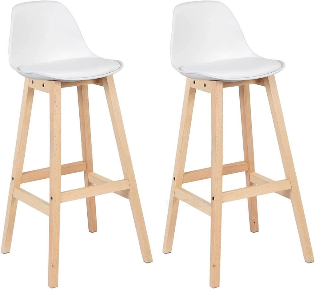 Set di 2 sgabelli da bar per la colazione/sedie da bancone da cucina bianchi 19_0000591