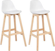 Set di 2 sgabelli da bar per la colazione/sedie da bancone da cucina bianchi 19_0000591